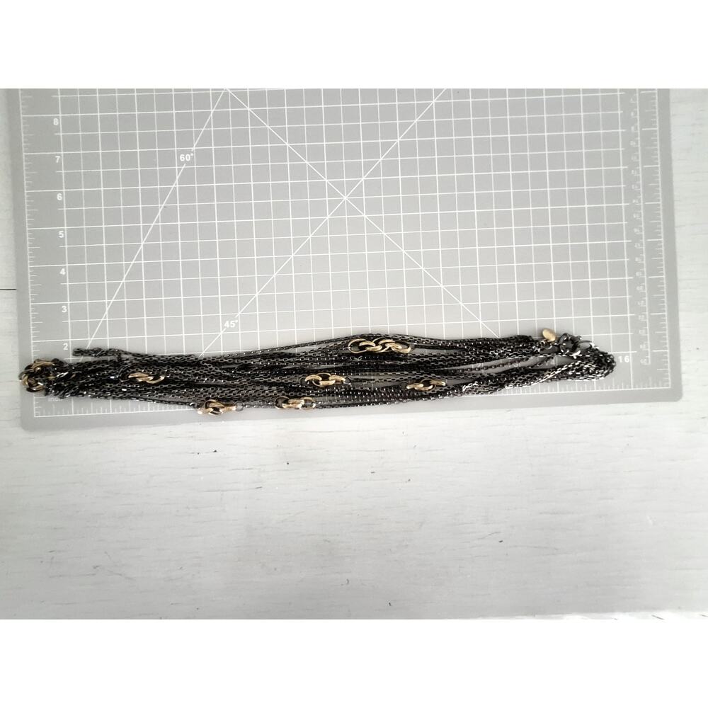 J. Crew Charcoal and Brass Multi-strand Chain Necklace - Picture 4 of 4